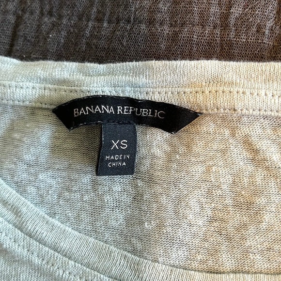 BANANA REPUBLIC LINEN LONG SLEEVE BASEBALL STLE TSHIRT SZ XS MINT GREEN - Picture 5 of 8